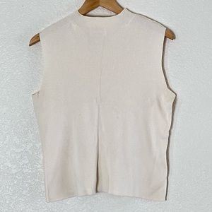 Designers Originals | Vintage cream ribbed mock neck sleeveless sweater …